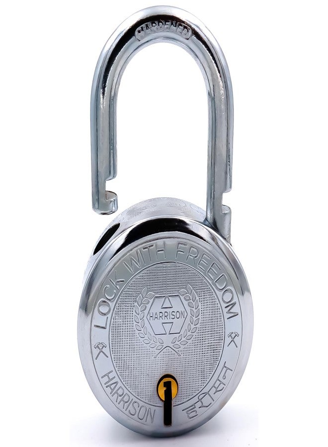 Harrison Padlocks/Round Padlock 75mm 9 Lever with 3 Keys T-26-0255 Pack of 1/ Mild Steel Material/Bright Chrome Polished Finish/Padlock, Lock, Locks for Home, Locks for Main Door - Image 3